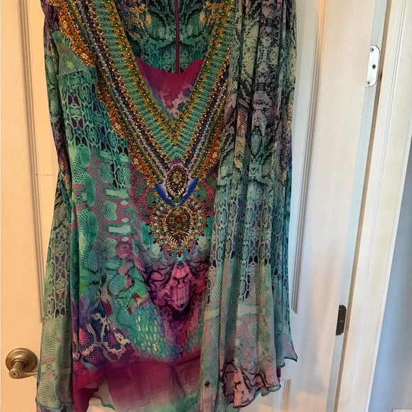 Camilla Teal and Purple High Low Dress - Picture 3 of 3